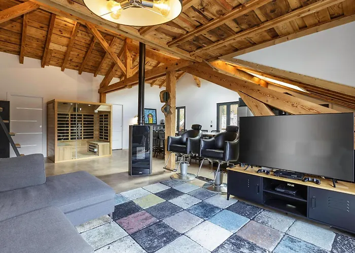 Flocon - Loft Moderne 8pax Sauna Poele Vues Garage