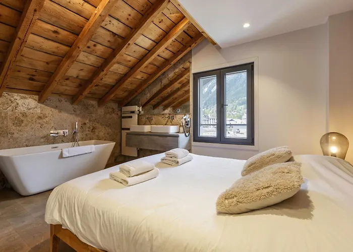 Flocon - Loft Moderne 8pax Sauna Poele Vues Garage Appartement Chamonix