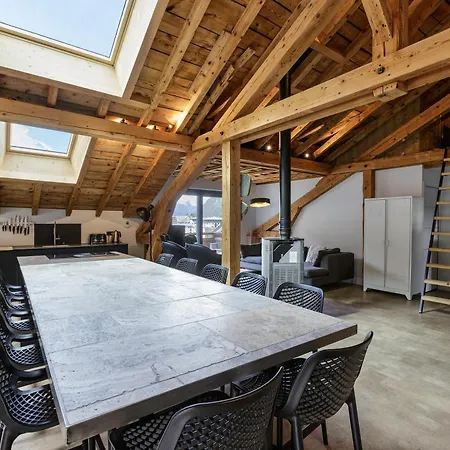 Flocon - Loft Moderne 8pax Sauna Poele Vues Garage *